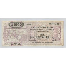 ARGENTINA EC. 021 BONO BILLETE DE EMERGENCIA JUJUY